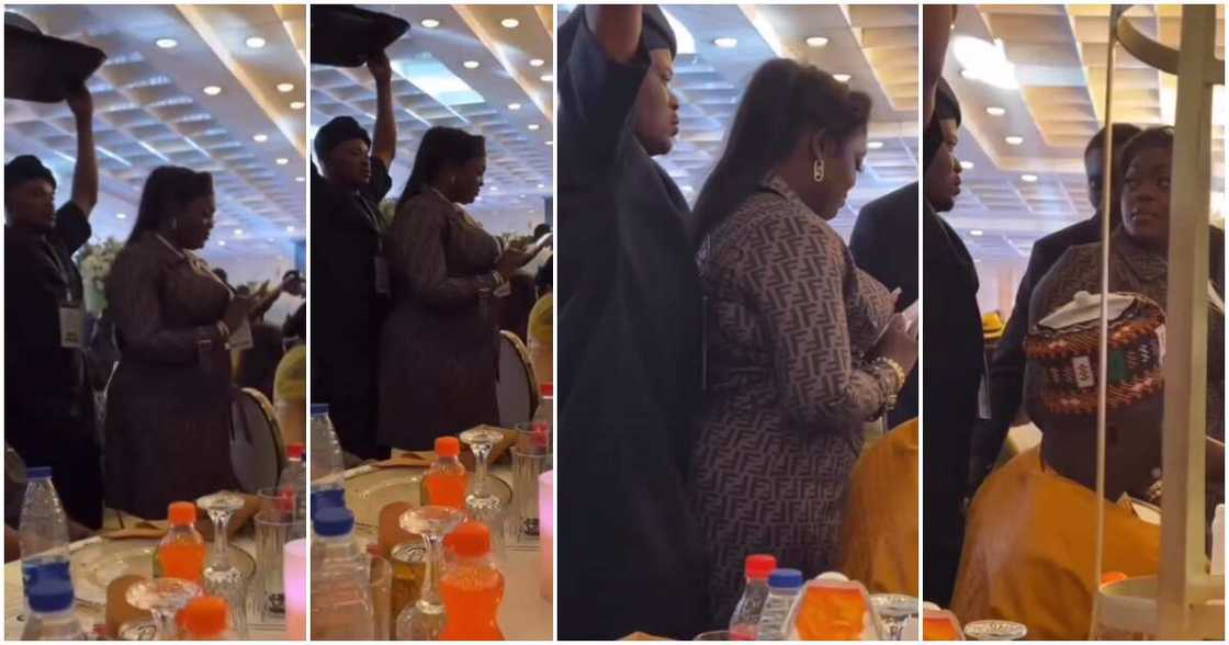 Party server harasses Eniola Badmus in video. Party server harasses Eniola Badmus in video.