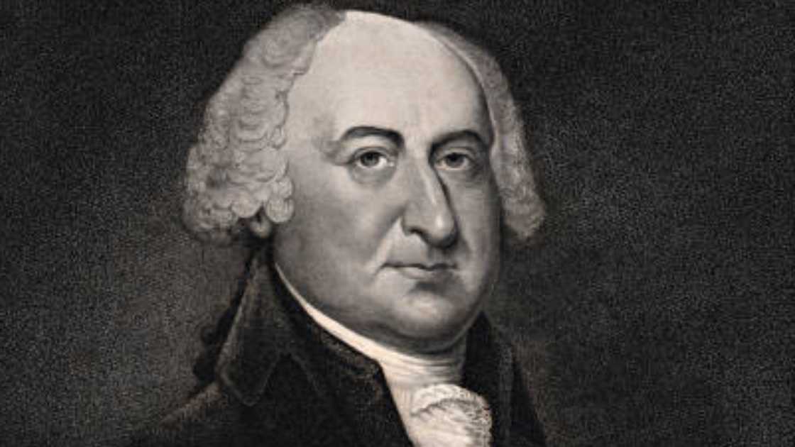 President John Adams engraving with his signature.