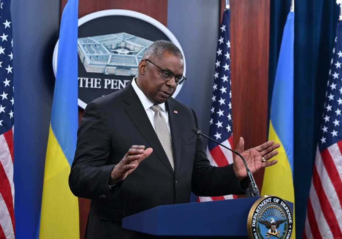 US Defense Secretary Lloyd Austin (pictured) met with his Chinese counterpart Wei Fenghe on Tuesday