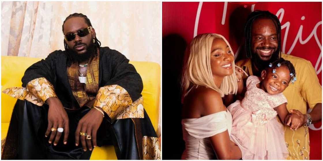 Adekunle Gold, Adekunle Gold with wife and daughter Deja Adekunle Gold, Adekunle Gold with wife and daughter Deja