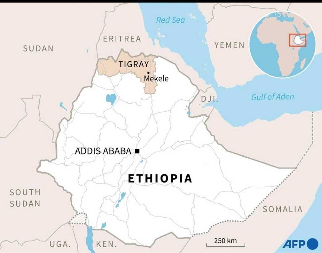 Map of Ethiopia locating Tigray region Map of Ethiopia locating Tigray region