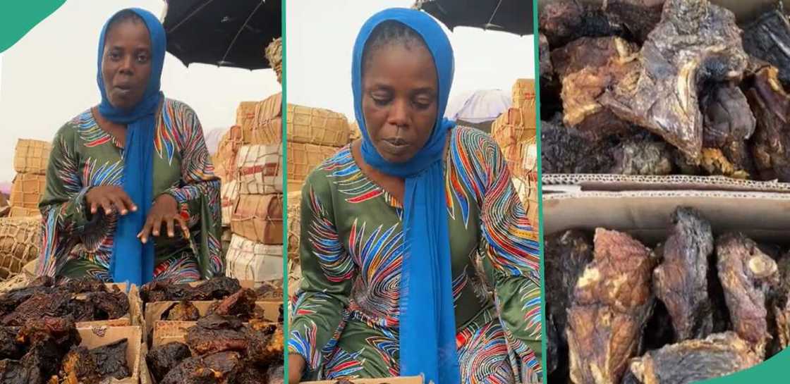 Lady who sells smoked fish. Lady who sells smoked fish.