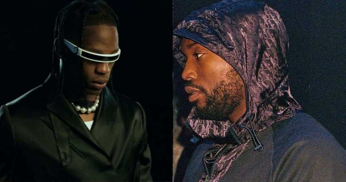 Rap music stars Travis Scott and Meek Mill caught in aggressive confrontation. Rap music stars Travis Scott and Meek Mill caught in aggressive confrontation.