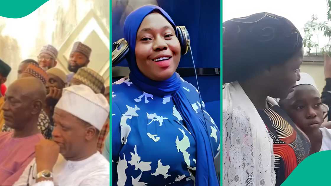 Rukayat Gawat's husband and kids wail at burial. Rukayat Gawat's husband and kids wail at burial.