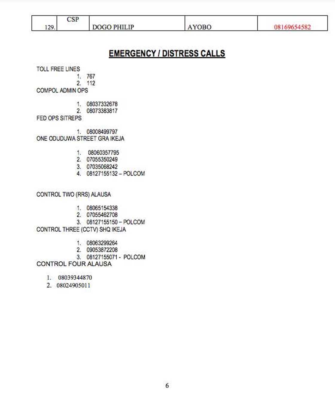 Lagos police command releases phone numbers of DPOs Lagos police command releases phone numbers of DPOs
