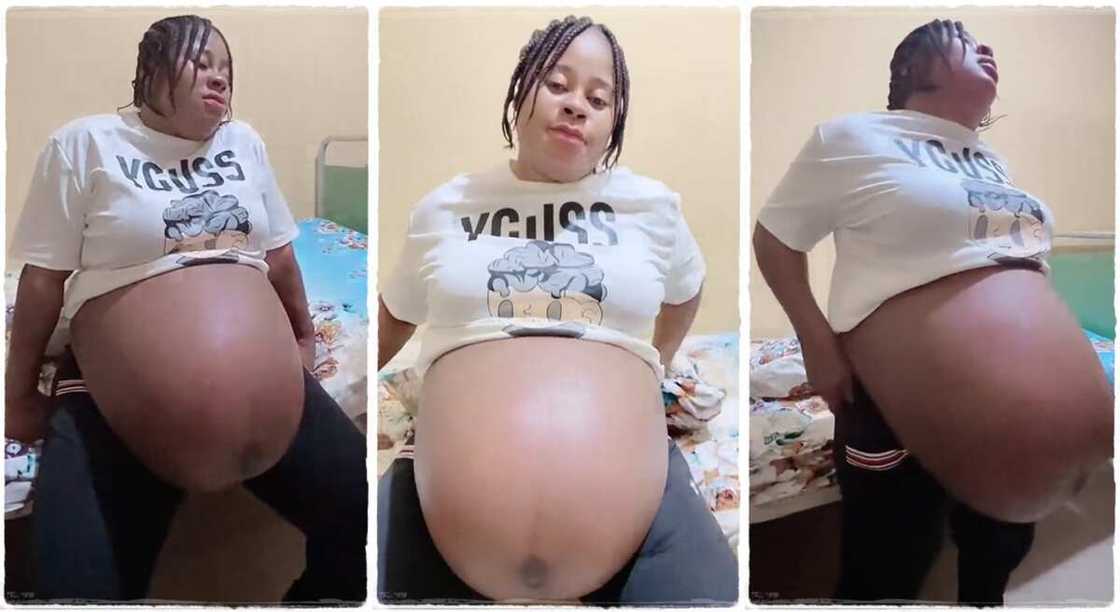 Woman with big pregnancy. Woman with big pregnancy.