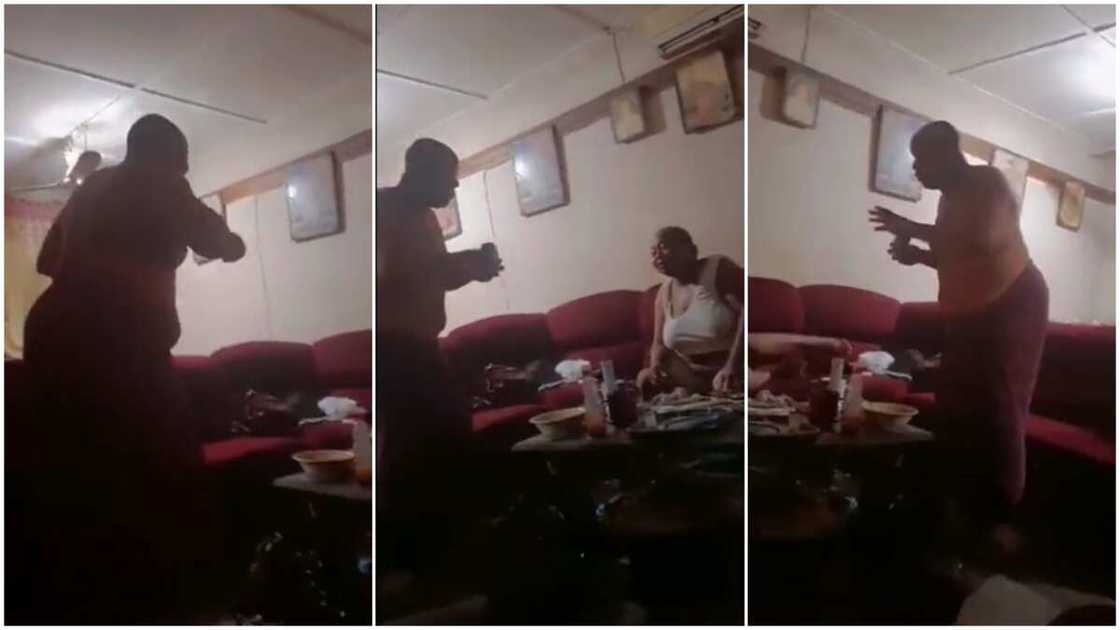 The man kept chorusing "4-0". The man kept chorusing "4-0".