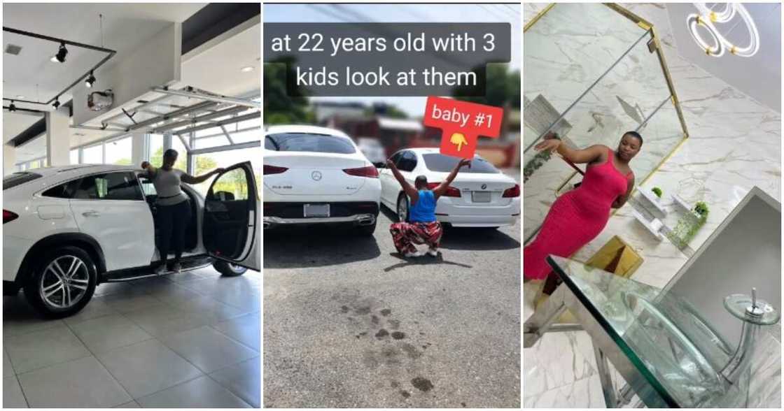 Jamaica, young lady, two cars, house Jamaica, young lady, two cars, house