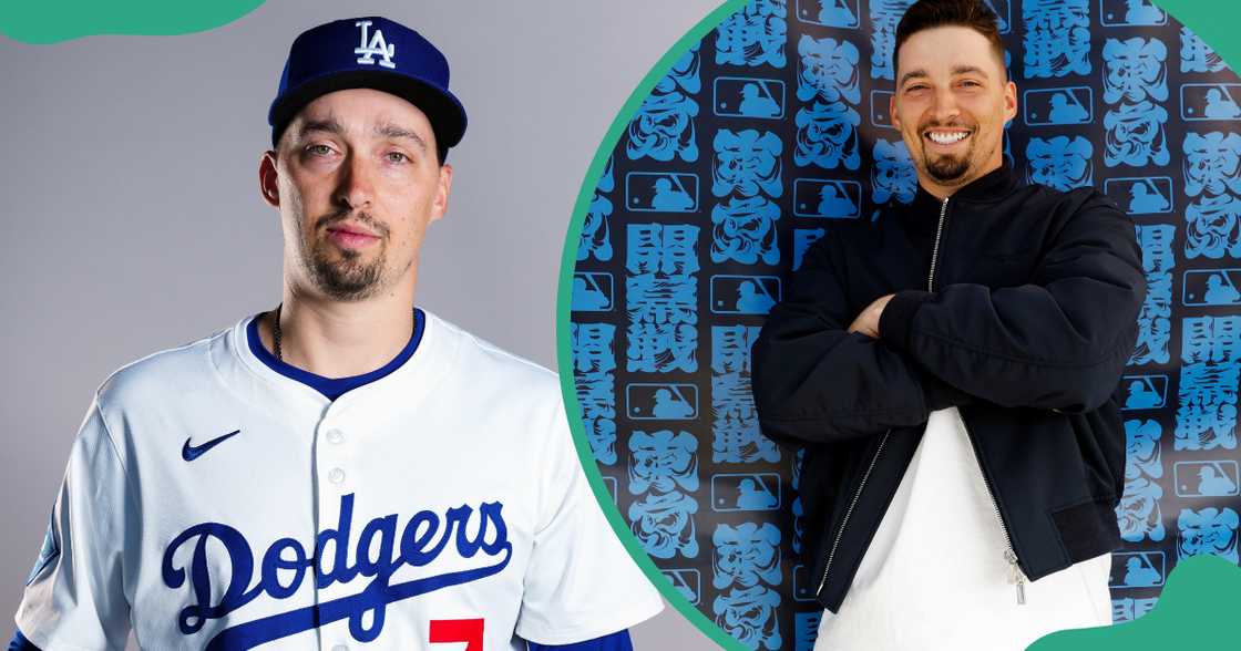 Blake Snell of the Los Angeles Dodgers poses in different places Blake Snell of the Los Angeles Dodgers poses in different places