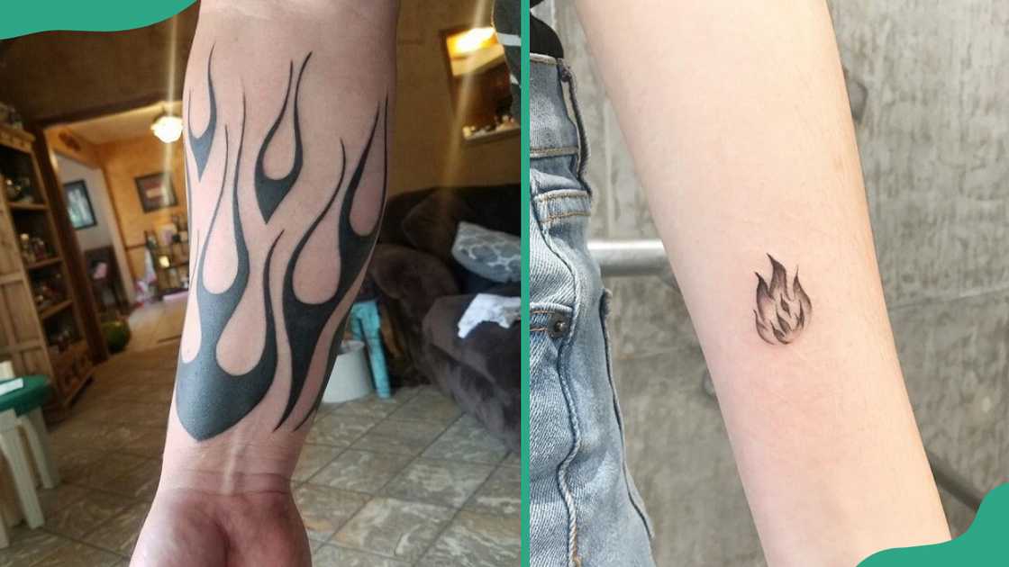 Forearm twin flame tattoos