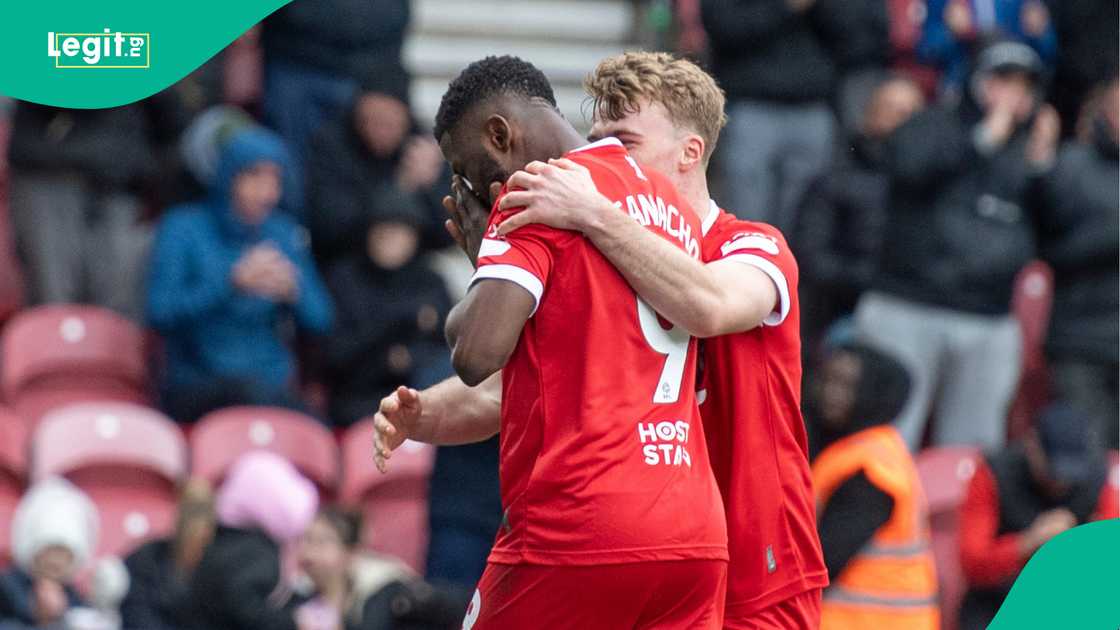 Kelechi Iheanacho, Tom Conway, Middlesbrough, Riverside Stadium, England Kelechi Iheanacho, Tom Conway, Middlesbrough, Riverside Stadium, England
