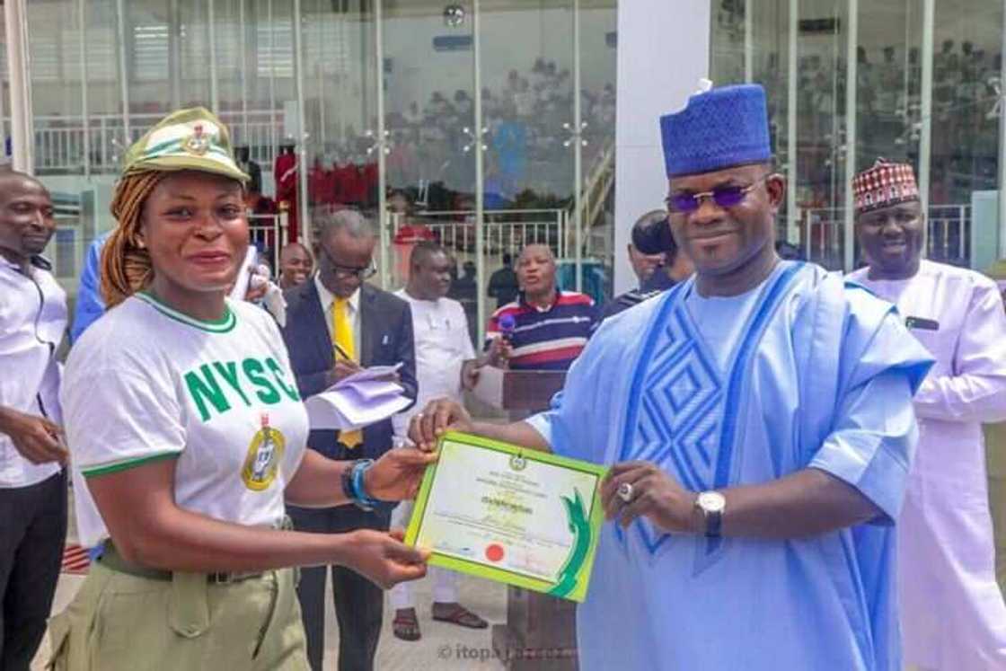 Yahaya Bello offers employment to outgoing NYSC member Yahaya Bello offers employment to outgoing NYSC member