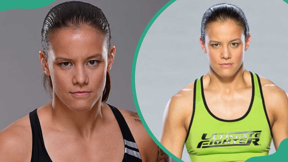 Shayna Baszler poses for portraits in Sacramento, California (L) and Las Vegas, Nevada (R). Shayna Baszler poses for portraits in Sacramento, California (L) and Las Vegas, Nevada (R).