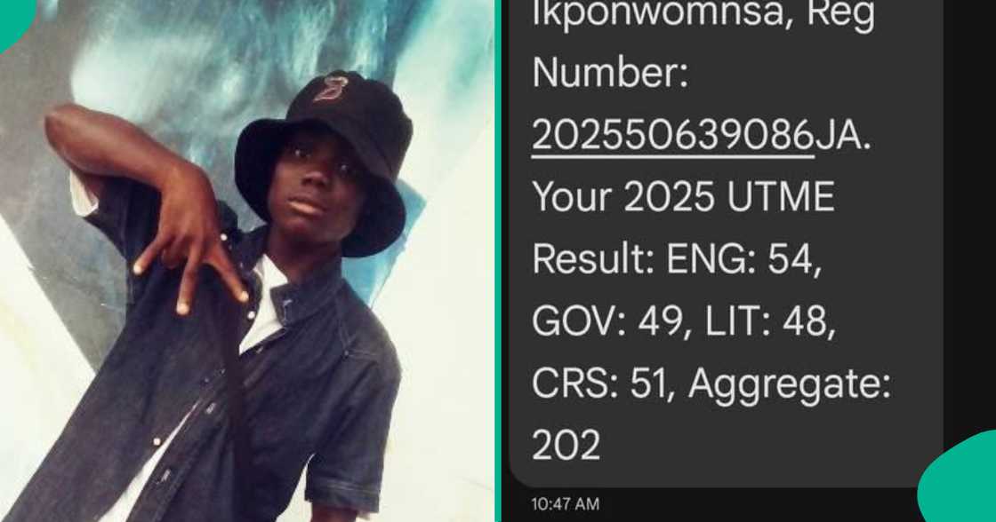 A boy who wrote the 2025 UTME shows off his score on social media. A boy who wrote the 2025 UTME shows off his score on social media.