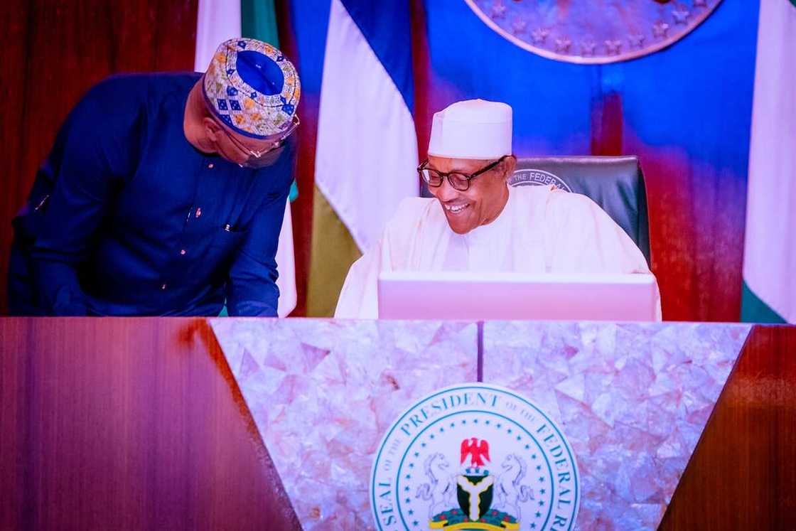 President Muhammadu Buhari, Dr Pokop Bupwatda, new Chief Medical Director (CMD) of Jos University Teaching Hospital (JUTH), Dr. Osagie Ehanire