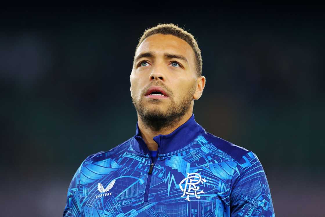 Cyriel Dessers at Estadio Benito Villamarin in Seville, Spain. Cyriel Dessers at Estadio Benito Villamarin in Seville, Spain.