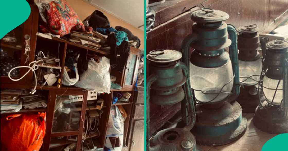 Nigerian lady intrigued by the items that she found inside her dad's cupboard.
