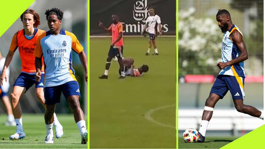 Rudiger's tackle on Endrick in his first Real Madrid training goes viral Rudiger's tackle on Endrick in his first Real Madrid training goes viral