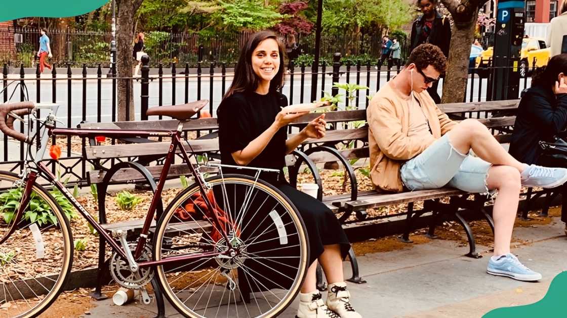 Liesl Martinez enjoys a moment at a park