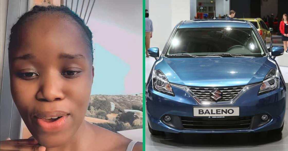 A University of Pretoria student shared her excitement on TikTok after getting a new Suzuki Baleno.