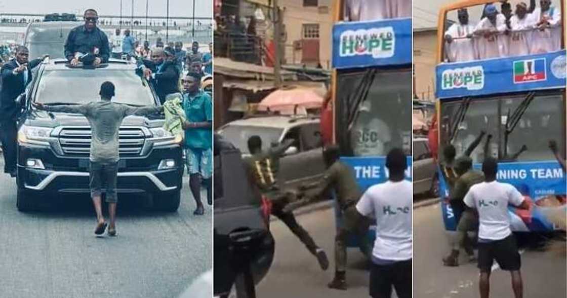 Man attempts to recreate Peter Obi's viral photo, Tinubu's supporter