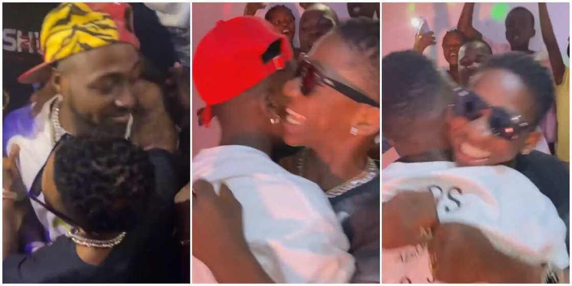 Ikorodu Bois recreate epic moment of reunion between Wizkid and Davido Ikorodu Bois recreate epic moment of reunion between Wizkid and Davido