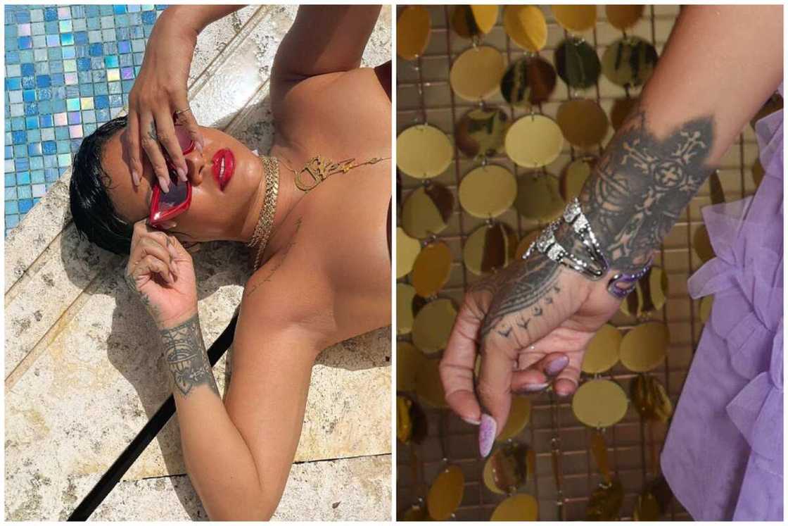 Rihanna's hand tattoos Rihanna's hand tattoos