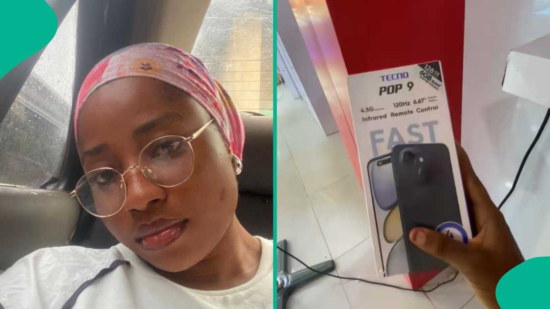 Lady gives her father a brand new phone. Lady gives her father a brand new phone.