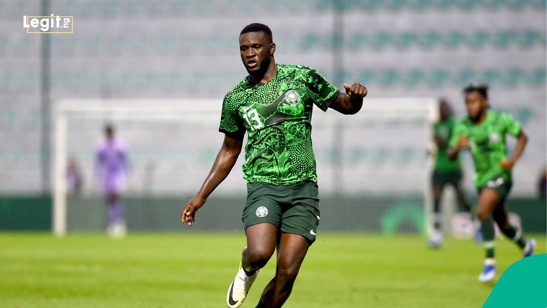 Victor Boniface, Nigeria, Portugal, Saudi Arabia, at Estadio Municipal de Portimao. Victor Boniface, Nigeria, Portugal, Saudi Arabia, at Estadio Municipal de Portimao.