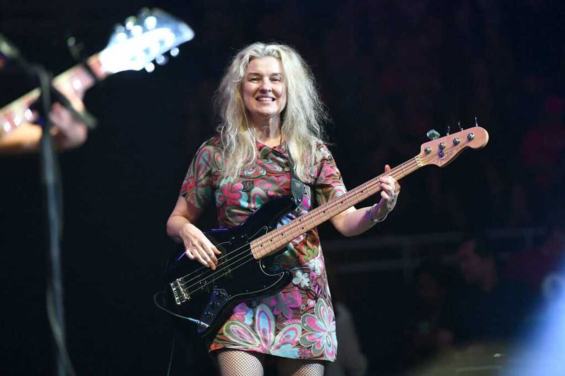 Bass player Annette Zilinskas of The Bangles performing onstage Bass player Annette Zilinskas of The Bangles performing onstage