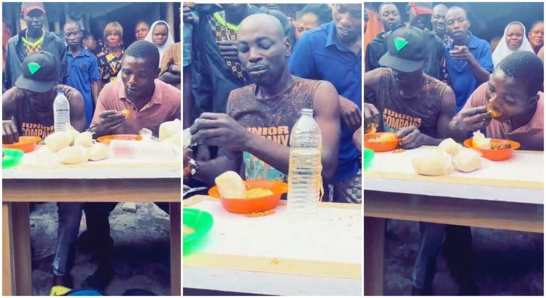 Photos of two Nigerian men who participated in the hot fufu eating compition. Photos of two Nigerian men who participated in the hot fufu eating compition.
