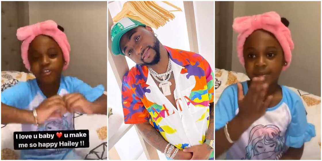 Davido and his second daughter Hailey Davido and his second daughter Hailey