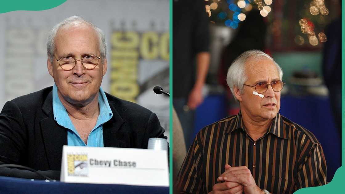 Actor Chevy Chase in 2011 and as Pierce Hawthorne Actor Chevy Chase in 2011 and as Pierce Hawthorne