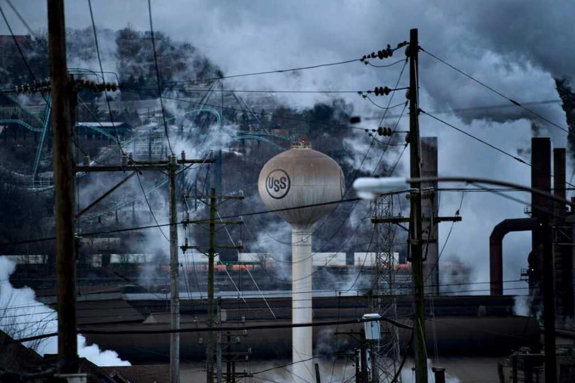 A view of the US Steel Edgar Thomson Works on January 21, 2020, in North Braddock, Pennsylvania A view of the US Steel Edgar Thomson Works on January 21, 2020, in North Braddock, Pennsylvania