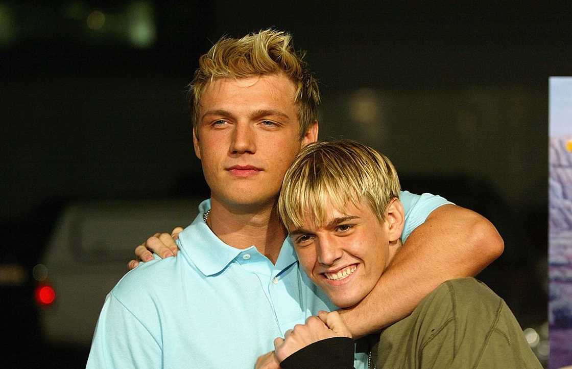Aaron and Nick Carter (L) attend a party in Hollywood, California Aaron and Nick Carter (L) attend a party in Hollywood, California