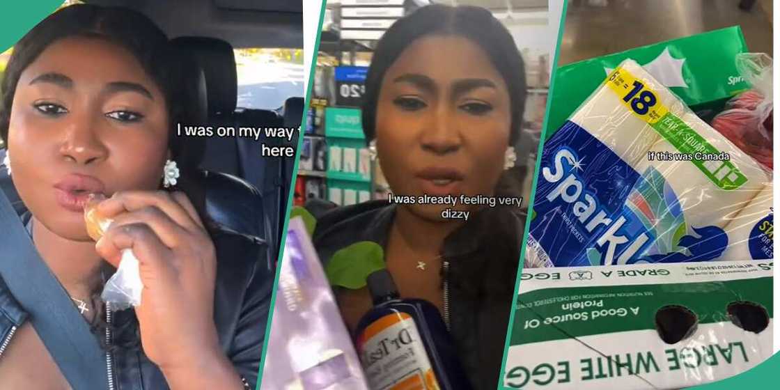 Nigerian lady goes grocery shopping in the United States.