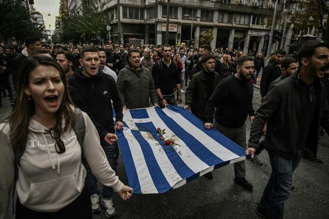 Around 5,500 people marched in the capital, police said Around 5,500 people marched in the capital, police said