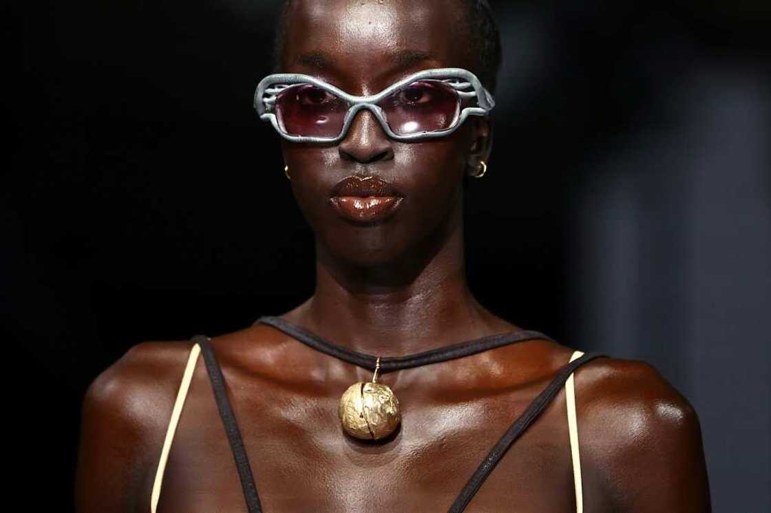 Ukrainian Masha Popova, a "Gen Z" favourite, presented a collection inspired by early 2000s fashion Ukrainian Masha Popova, a "Gen Z" favourite, presented a collection inspired by early 2000s fashion