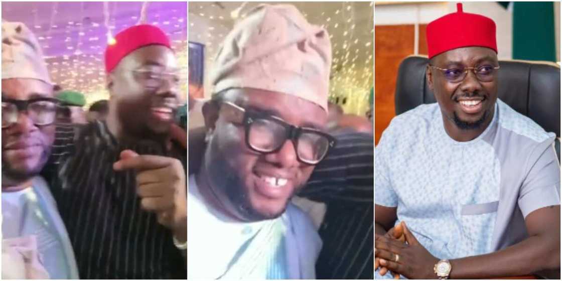 Obi Cubana excited as he meets one of Oyo's youngest billionaires at Shina Peller's chieftaincy installation Obi Cubana excited as he meets one of Oyo's youngest billionaires at Shina Peller's chieftaincy installation