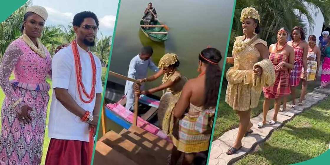 Bride's unique wedding in Bayelsa stuns viewers on TikTok Bride's unique wedding in Bayelsa stuns viewers on TikTok
