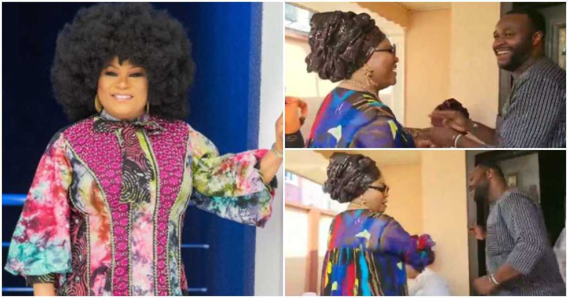 Sola Sobowale and Femi Adebayo dance together Sola Sobowale and Femi Adebayo dance together