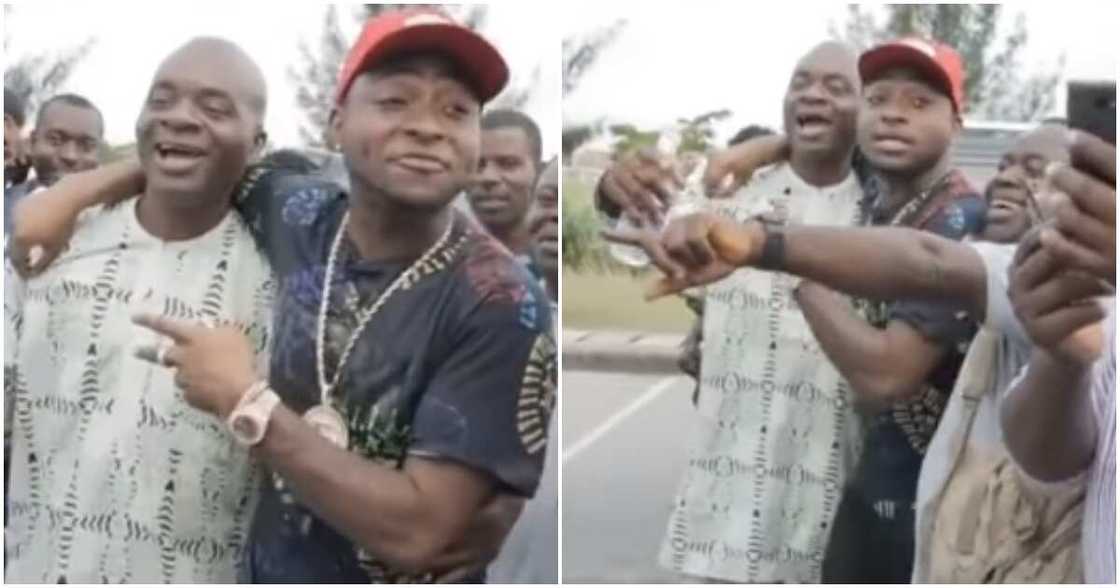 Davido with old school teacher Davido with old school teacher