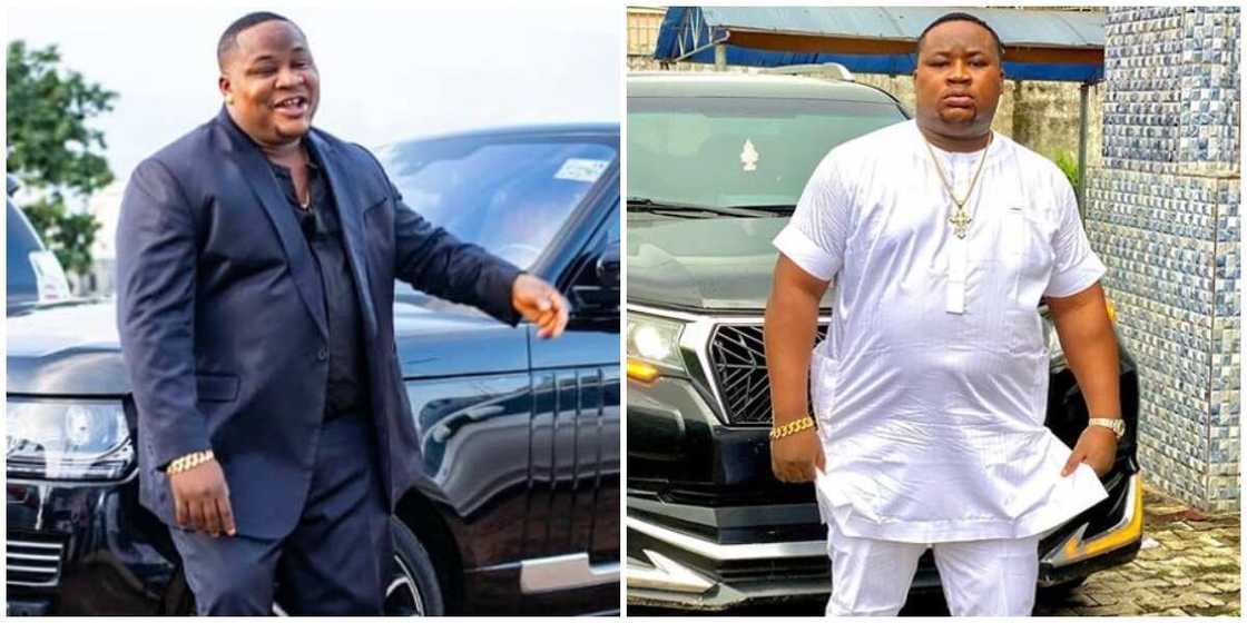 Cubana Chiefpriest showers dollars, naira on childhood friend at his wedding (video) Cubana Chiefpriest showers dollars, naira on childhood friend at his wedding (video)