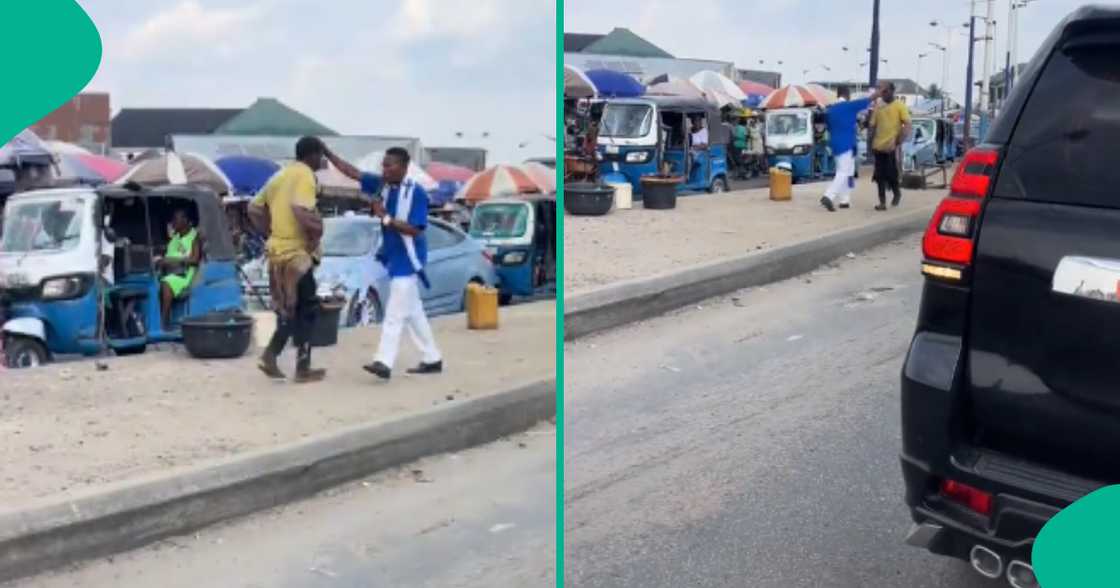 Drama as pastor struggles to heal mad man in Delta market, video emerges Drama as pastor struggles to heal mad man in Delta market, video emerges