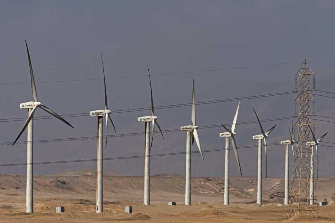 Zaafarana wind farm along Egypt's Gulf of Suez -- the country is targeting 42 percent of electricity output from renewables by 2035