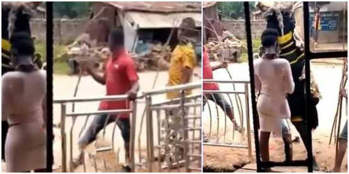 Nigerians react to video of masquerade asking lady for her phone number Nigerians react to video of masquerade asking lady for her phone number