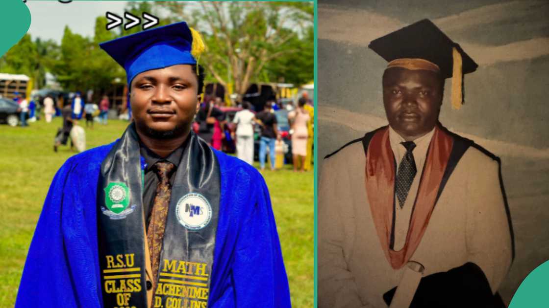Man who has striking resemblance with his father. Man who has striking resemblance with his father.