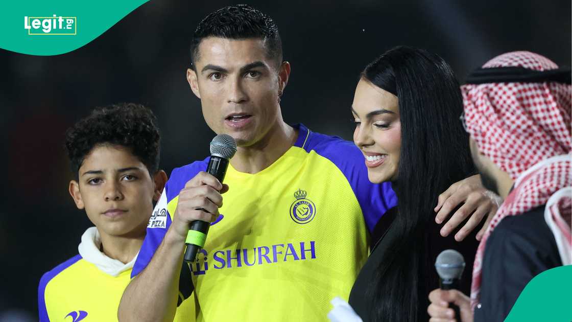 Cristiano Ronaldo, Cristiano Ronaldo Jr, Georgina Rodriguez, Al-Nassr, Saudi Arabia Cristiano Ronaldo, Cristiano Ronaldo Jr, Georgina Rodriguez, Al-Nassr, Saudi Arabia