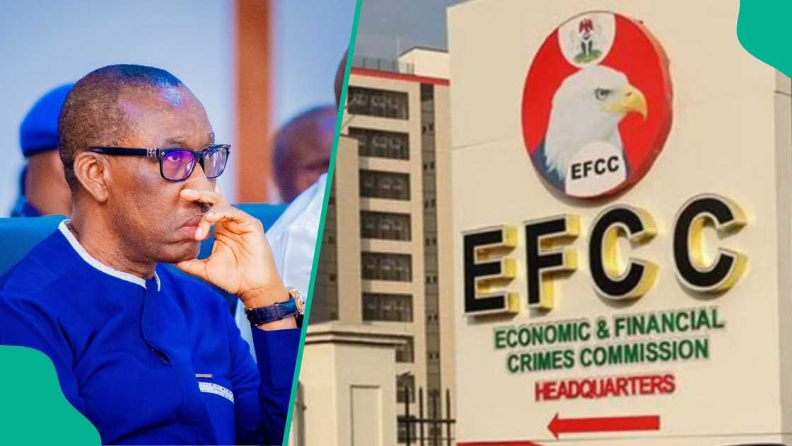 The EFCC pledges to reopen investigations into former Delta governor Ifeanyi Okowa despite his defection to the ruling APC. The EFCC pledges to reopen investigations into former Delta governor Ifeanyi Okowa despite his defection to the ruling APC.
