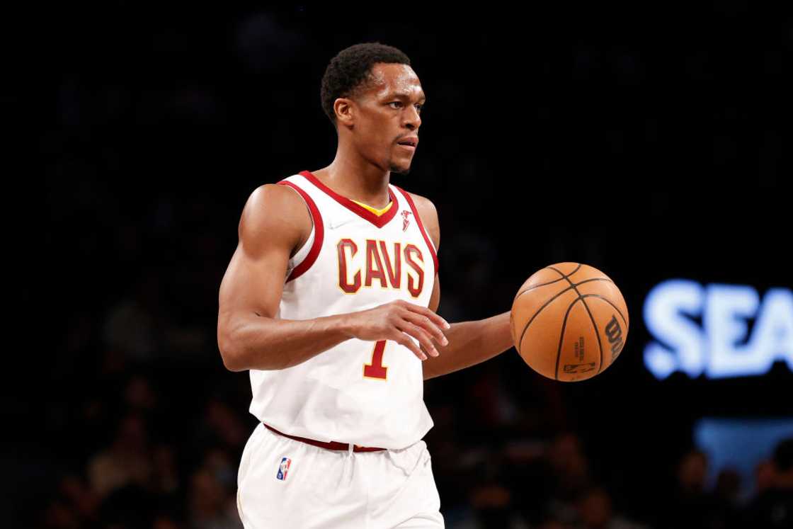 Rajon Rondo at Barclays Center in the Brooklyn borough of New York City. Rajon Rondo at Barclays Center in the Brooklyn borough of New York City.